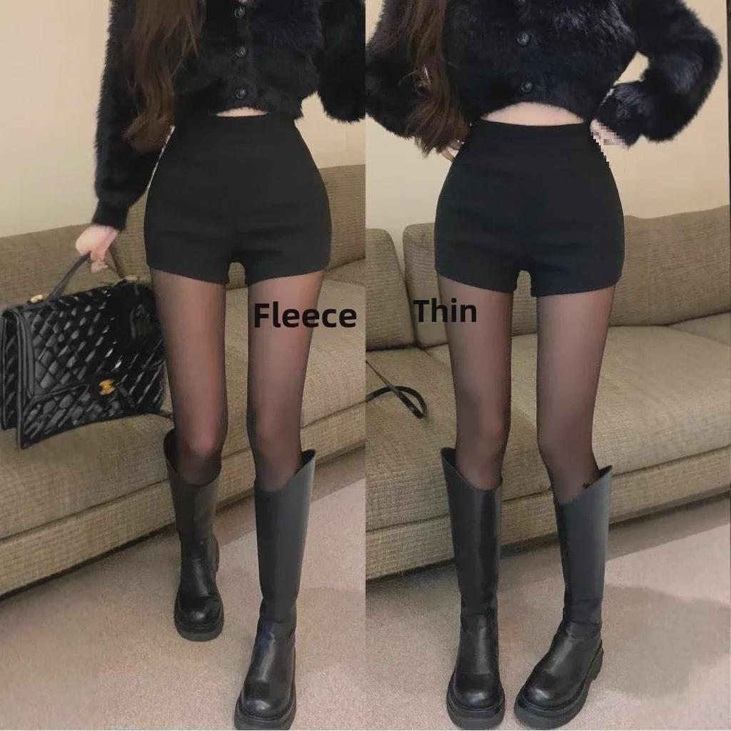 High Waist Black Velvet Shorts for Autumn/Winter - Petite Hot Girl Style