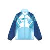 Li Ning Sports Lifestyle Series Color Block Zipper Stand Collar Loose Jacket Men Jacket Ice-Blue Dark-Lake-Blue AJDT079-3