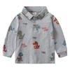 Boys' Long-Sleeved T-Shirt, Spring and Autum Kidsren's Clothing, Kidsren's All-Over Printed Dinosaur Polo Shirt, Baby Lapel Cartoon Top