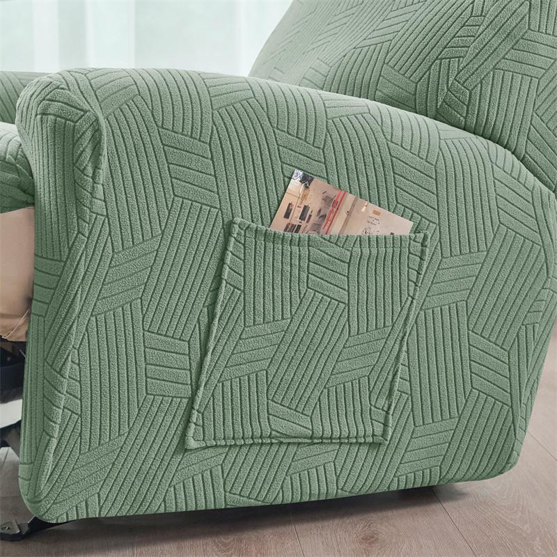 4Pcs/Set Jacquard Recliner Sofa Cover Split 1 Seater Relax Armchair Cover Elastic Non-Slip Single Sofa Slipcover For Home Office