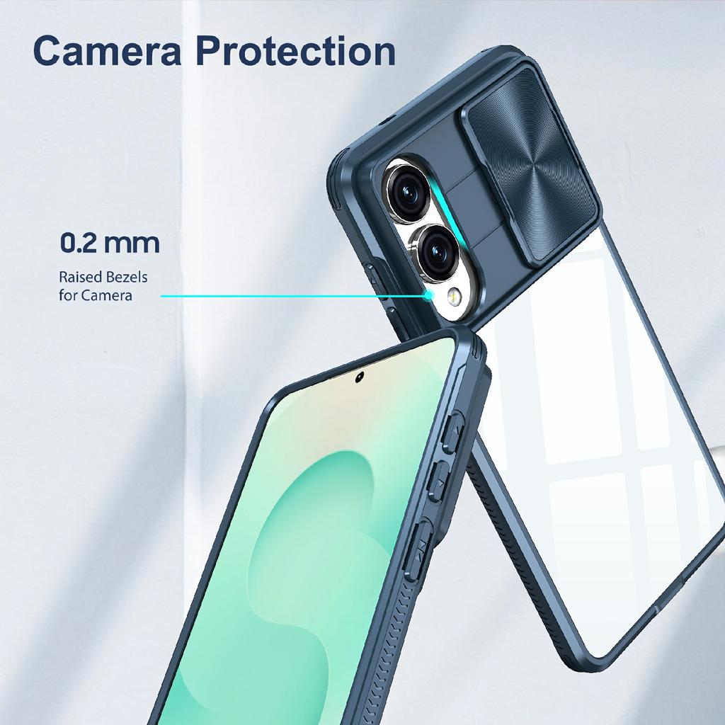 For Samsung Galaxy S25 Edge Case TPU + PC Clear Phone Cover with CD-Veins Camera Lens Sliding Lid