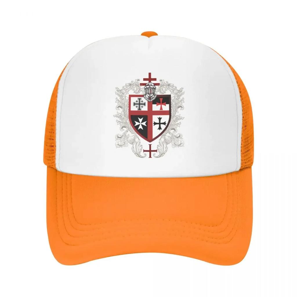 Maßgeschneiderte Tempelritter Kreuz Schild Baseballkappe Atmungsaktiv Mittelalterlicher Krieger Schwert Truckerhut Sonnenschutz Snapback Hüte