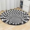 100cm 3d Round Vortex Illusion Rug Anti-slip Bottomless Carpet Floor Mat Living Room