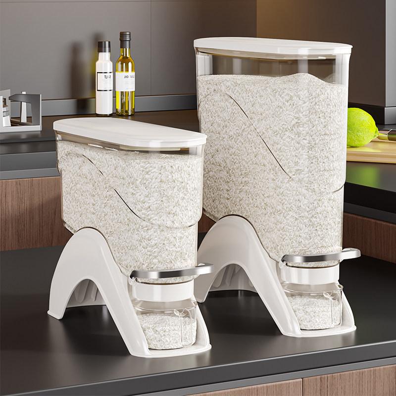 Rice bucket sealed household insect-proof and moisture-proof new press-type rice tank food-grade rice box seam storage container