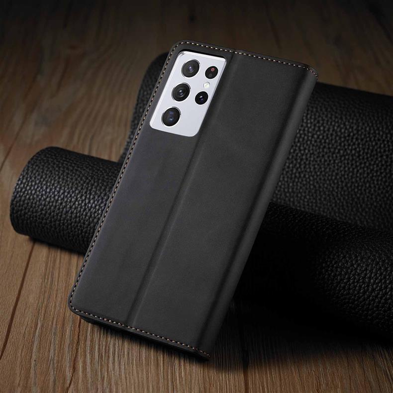 Samsung S25 Flip Phone Lederhülle: S24 Ultra Magnetischer Kartensteckplatz Ständer Schutzhülle A17 Hautgefühl.