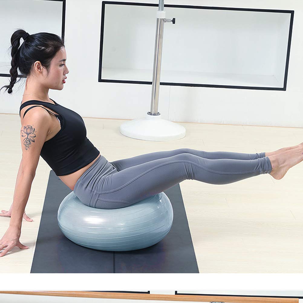 Ongwan Balance Ball, Donut Shape, Yoga Ball, Core Training, Balance Training, Inflatable, Pump Included, 50cm (Blue)