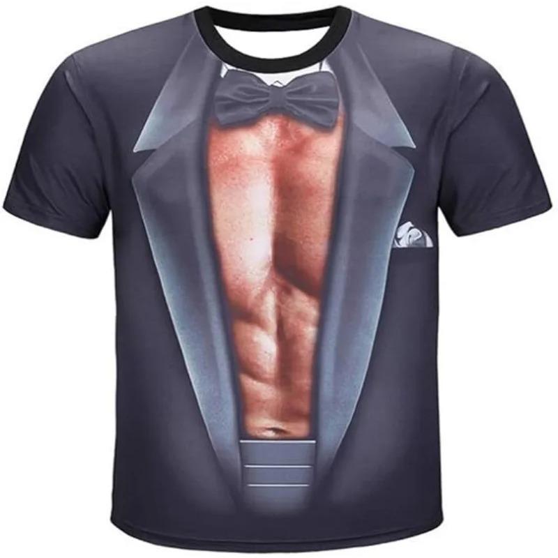 3D-Druck Lustiges Muskel-Grafik-T-Shirt für Männer Frauen Kurzarm Hässliche T-Shirts Kleidung Herren Neuheit Party Cosplay T-Shirts