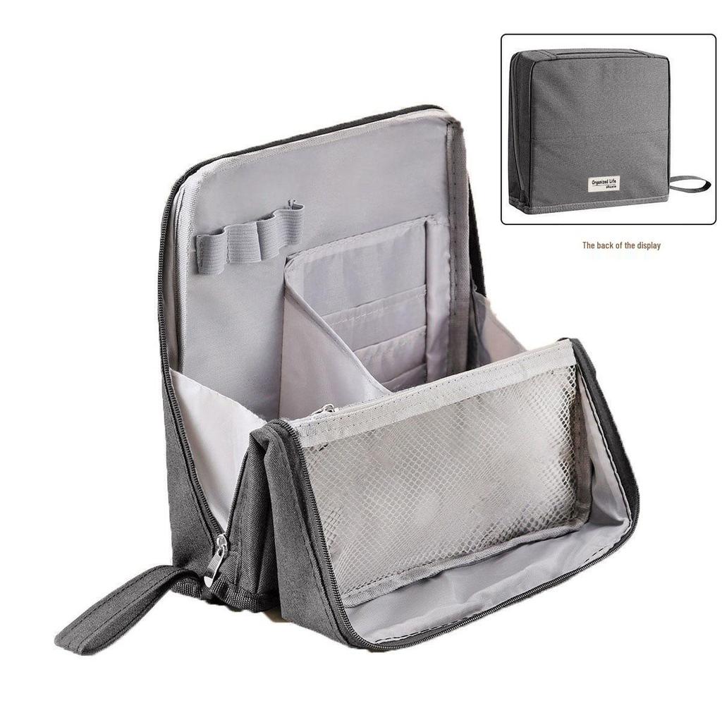Women's Large Capacity Portable Cosmetic & Skincare Bag with Brush Holder
