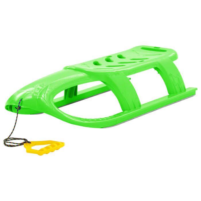 VidaXL Traîneau pour Enfants Luge Glisseur de Neige Ensemble de Jouet d'Extérieur Tout-petit Corde de Traction Vert 93720
