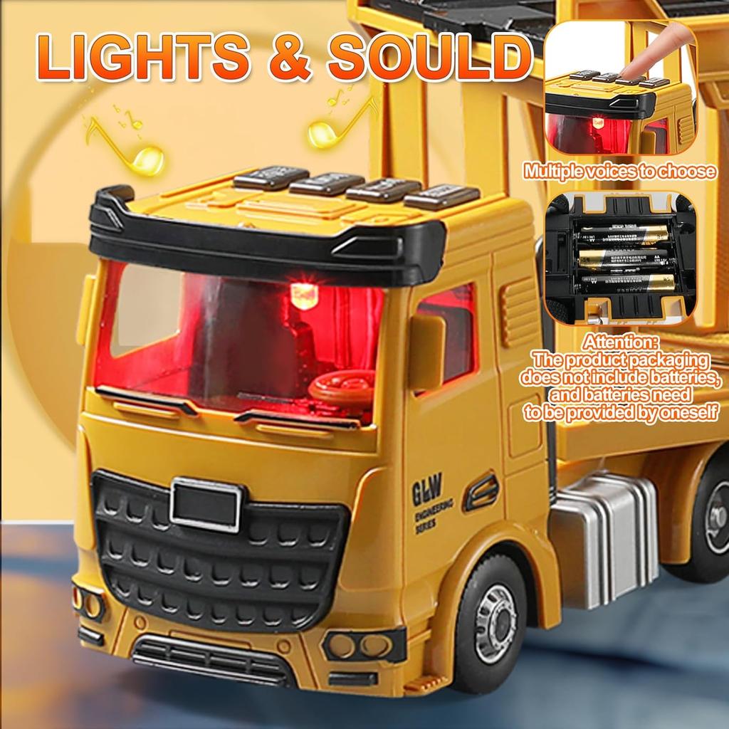 Construction Carrier Trucks Toy Set Highly Simulated Driving Model Vehicles Wheel Loaders Rollers Transport Trucks For Children