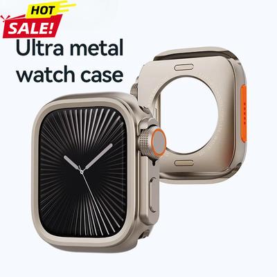 Θήκη Για iWatch Ultra 2 3 Μεταλλικό Κέλυφος PC Πίσω Κάλυμμα Για Θήκη Apple Watch Series 11 10 9 8 7 se 6 45mm 44mm Αλλαγή σε Ultra 49mm