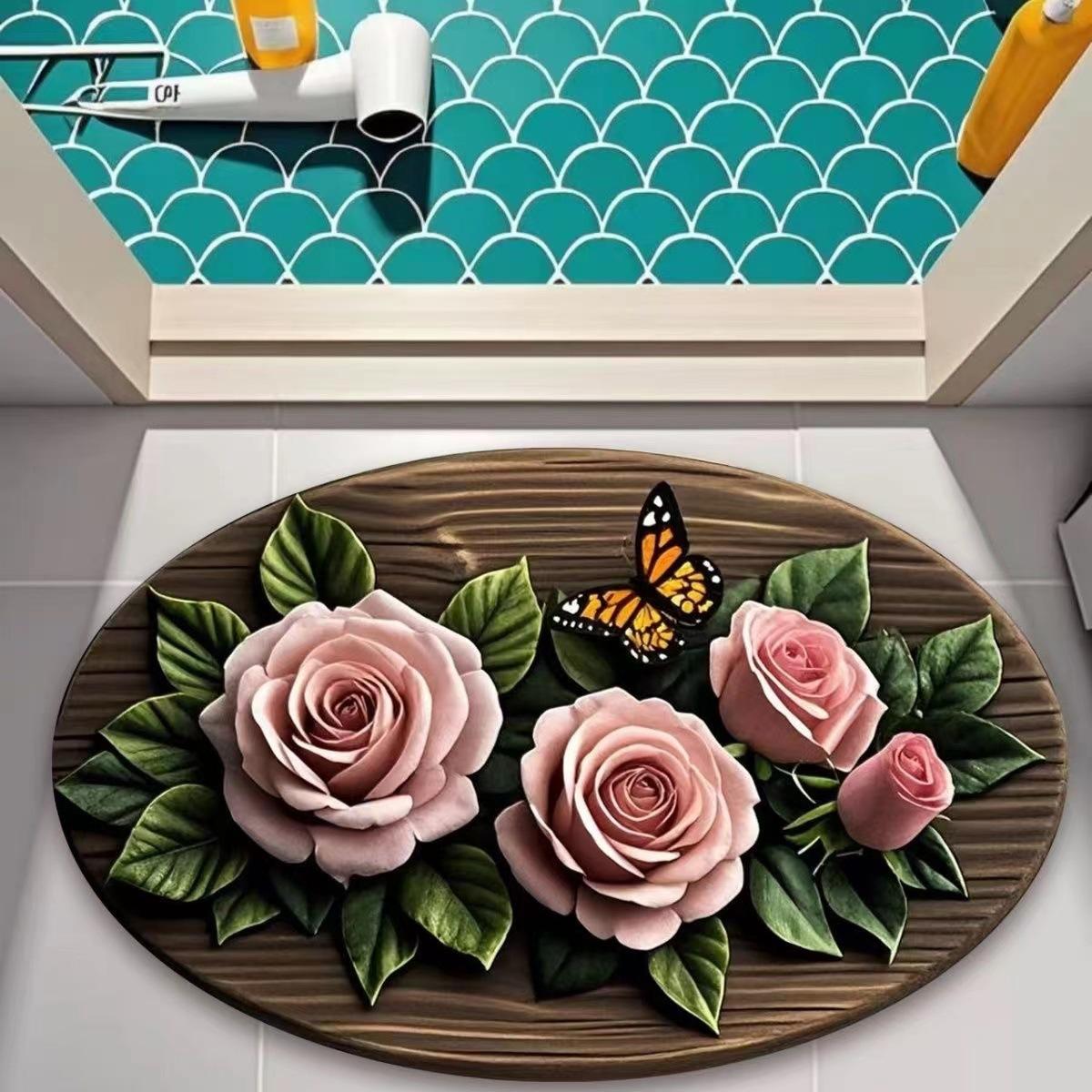 

Придверный коврик Коврик для ванной Дверь Дверной проем ванной Противоскользящий коврик Подкладка для ног 40 * 60Cm