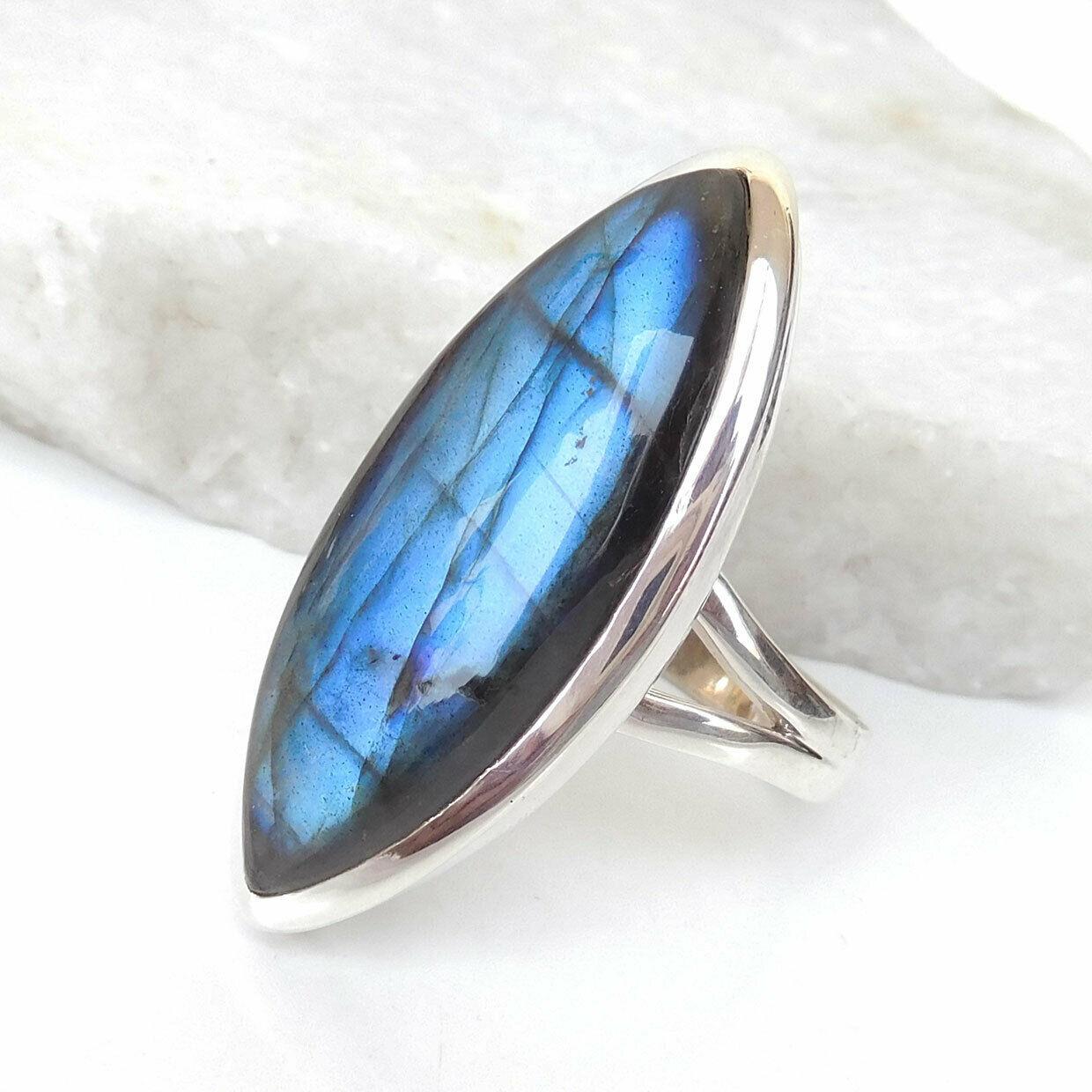 

Натуральний лабрадорит Камінь Срібний Перстень із Срібла 925 проби, Перстень-Безель, Перстень-Заява, Унікальний Перстень, Срібні Ювелірні Вироби 10