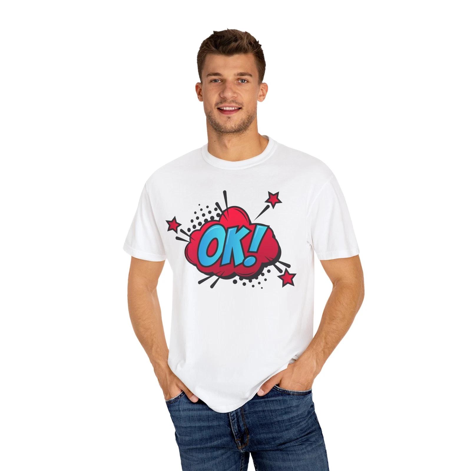 Ok! Comix Style Drawing Element :: Unisex Garment-Dyed T-Shirt XL