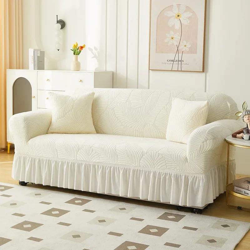 

Skirt Sofa Furniture Cover Universal All Inclusive Four Seasons Universal Sand Release Elastic Anti Slip Fabric Sofa Dust Cover New Design Large 145-185cm