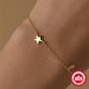 Simple And Fashionable S925 Sterling Silver Five-Pointed Star Small Pendant Stacked Bracelet Versatile Bracelet Daily Commuter Accessories