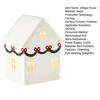 Christmas Mini Village House Figurine LED Lighted Winter Resin Town Cottage Tiny Desktop White House Ornament for Home Shelf Cabinet Table Decor