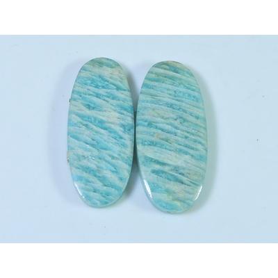 27Ct. Naturalny Amazonit (13X29X02 mm każdy) Owalne kaboszony dopasowane pary SK-3048