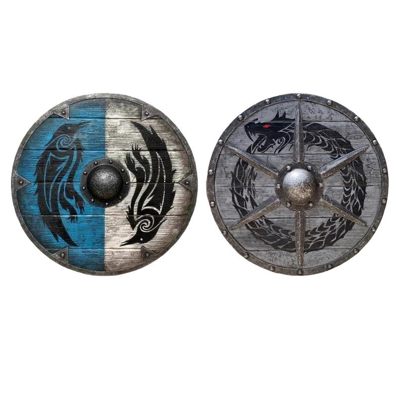 Nuovo Scudo Vichingo Scudo Decorativo in Legno Eivor Valhalla Corvo Scudo Vichingo Medievale Prop per Feste Cosplay Decorazioni per la Casa Ornamenti