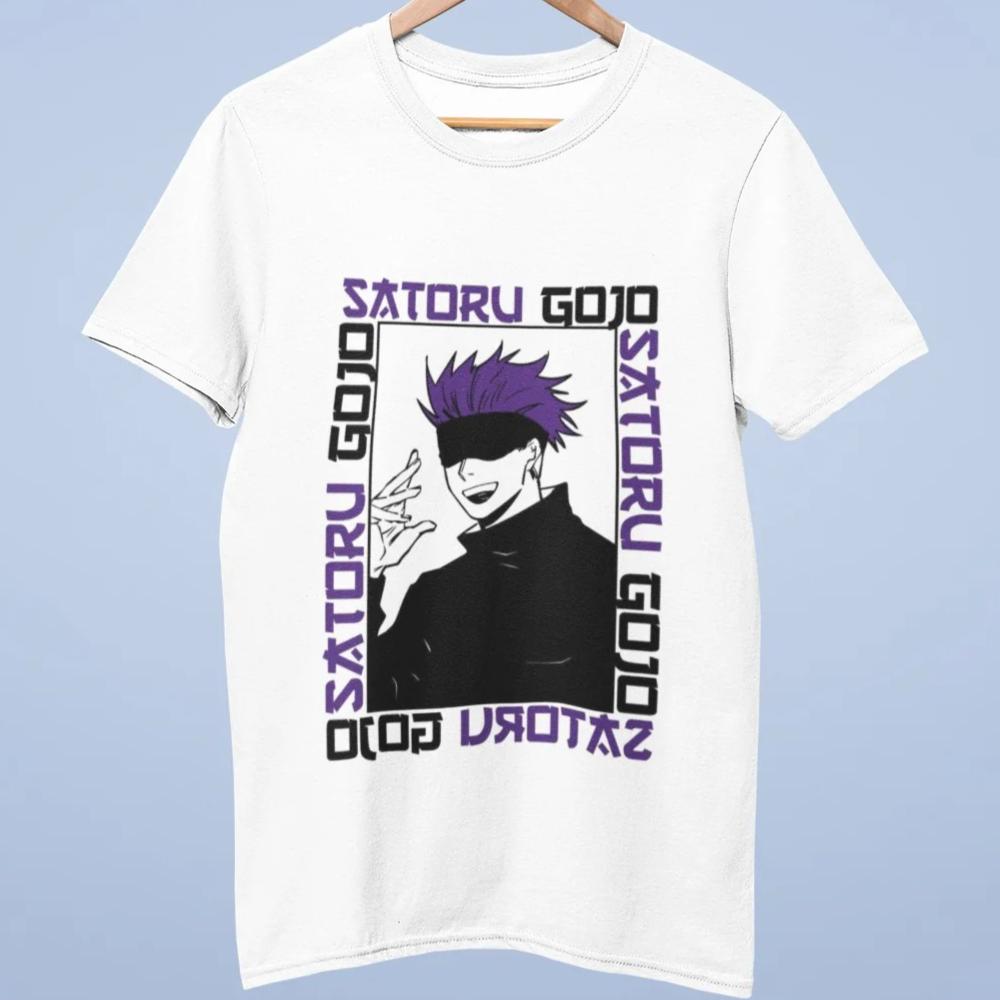 anime Jujutsu Kaisen Satoru Gojo Graphic TShirt 100Cotton Oversized Shirt unisex Unisex Short Sleeve ONeck Y2k Selling Popular