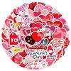 Valentine's Day Heart Graffiti Stickers: 50/100 Waterproof Decorative Stickers for Water Bottles & Computers