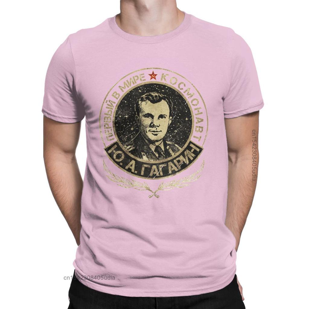 Hipster Yuri Gagarin Tshirt For Men Cotton Graphic T Shirts Ussr Cosmonaut Soviet Union Astronaut Cccp Tee Shirt for Men