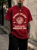 2026 New Pure Cotton Tshirt Ghost Island Amuseunisext Park Retro Horror Print Crew Neck Short Sleeve Casual Top