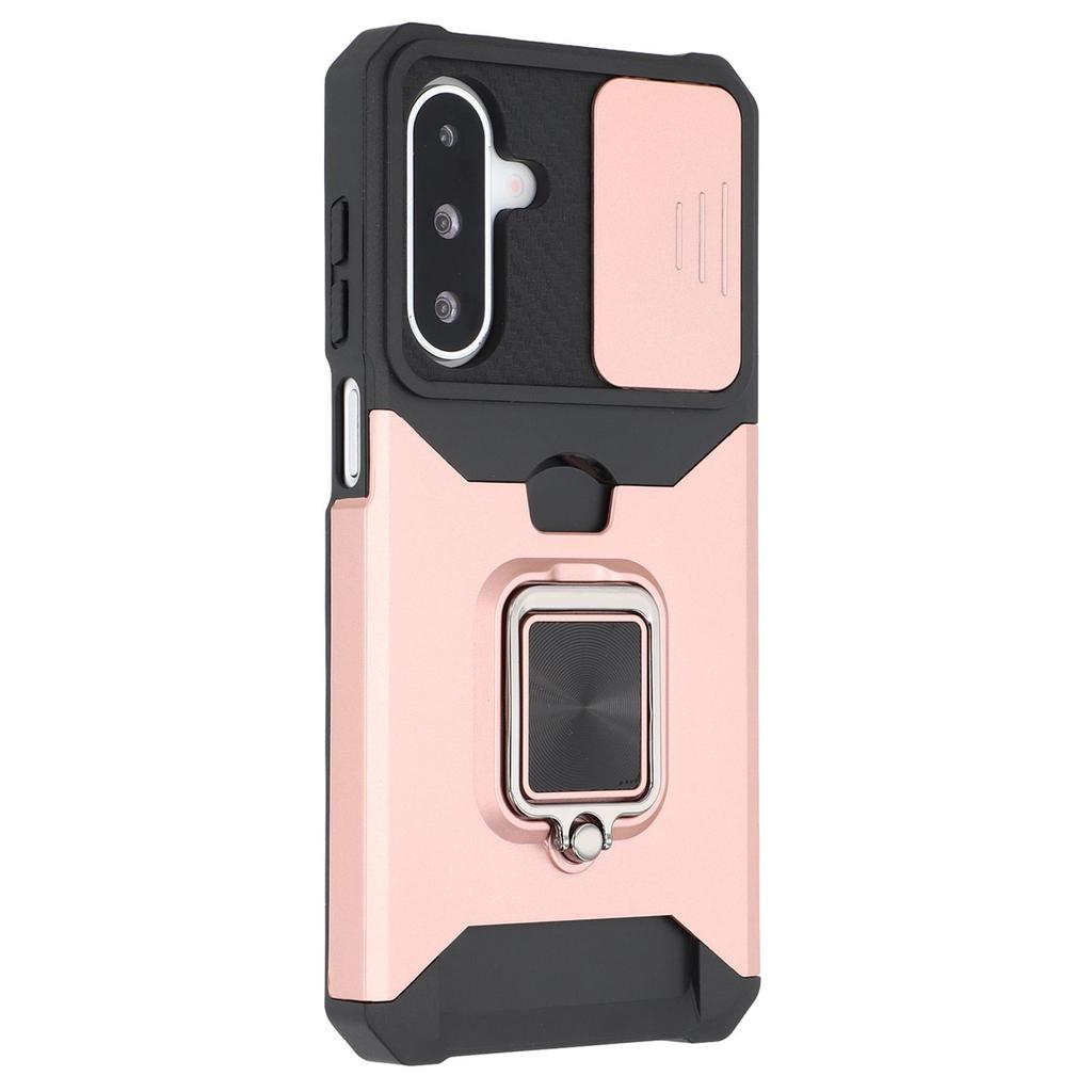For Samsung Galaxy A17 5G/A17 4G/A26 5G Case Kickstand Slide Lens Lid PC + TPU Phone Cover with Card Slot
