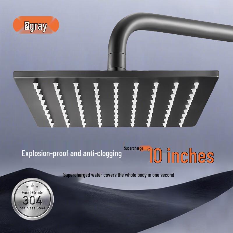 

FADI RISHI 10-inch Square Gunmetal Shower Head