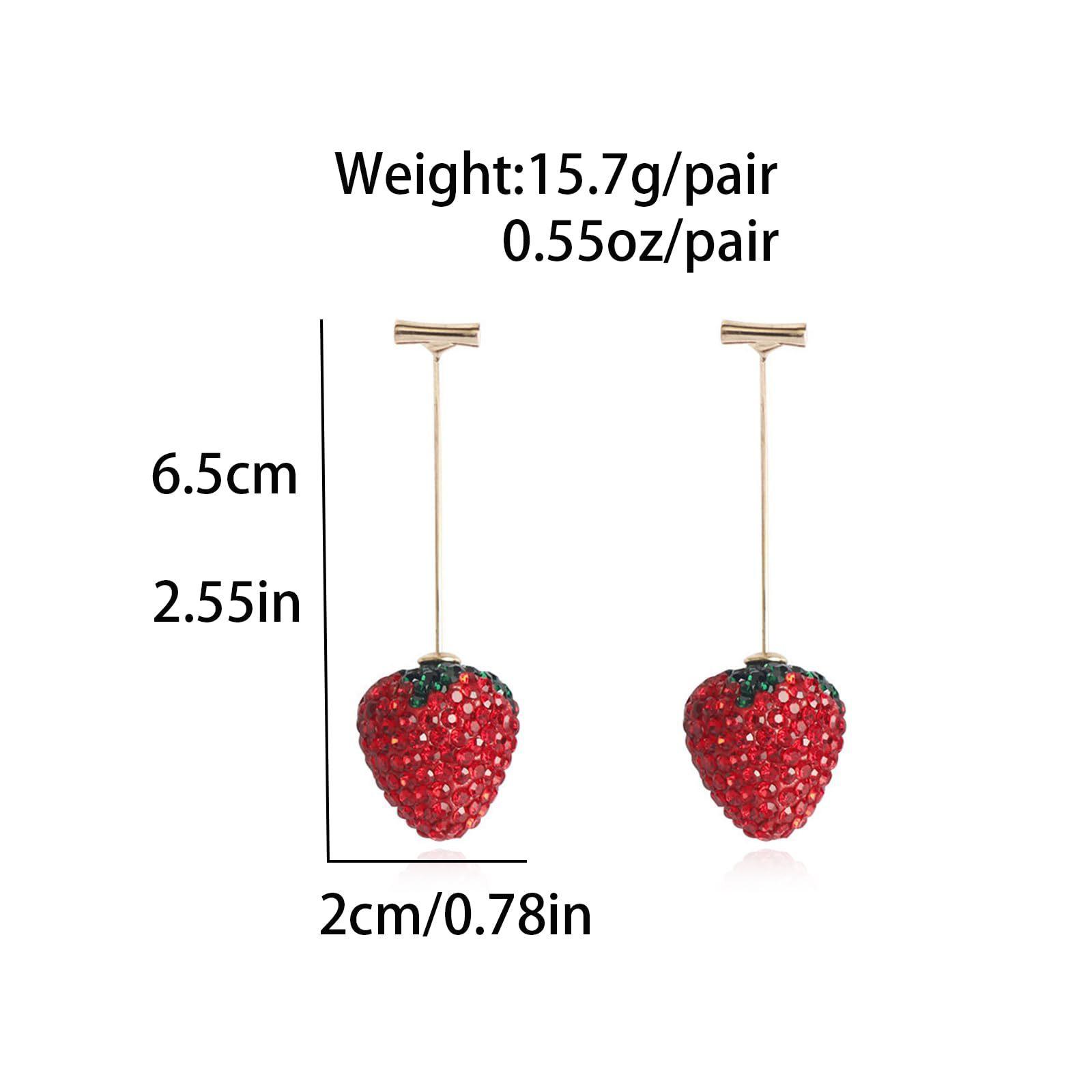 Strawberry Stainless Steel Zircon Earrings High Sense Versatile Earrings Fashion Trend Irregular