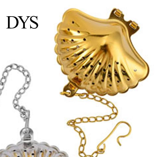 Tea Filter Infuser with Hook Reusable Stainless Steel Cute Ball Strainer Seashell Shaped Loose Teapot Accessories Herbal