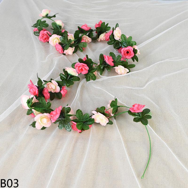 

2,4 м Искусственные шелковые розы Цветы Ротанг Гирлянда Лоза с зелеными листьями Для свадебного домашнего садового декора Подвесная гирлянда