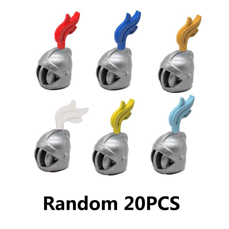 Medieval Knight MOC Building Block Helmet Mask Soldier Weapon Short Trident Shoulder Armour Vest Gun Hoe Axe Sword Toy Gift K049