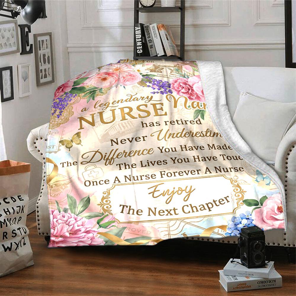 Nurse'S Legacy Blanket Personalized Name Soft Warm And Versatile For Sofa Bed Office And Travel Machine Washable Comfortable In All Seasons Best