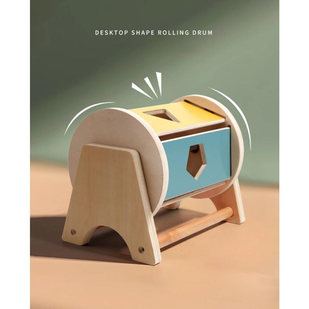 New Montessori Macarone Color Spinning Drum Match Coin Box Permanent Box Round Rectangular Box Kids Sensory Toys for Baby Gifts