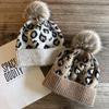 Fashion Leopard Print Pattern Womens Casual Warm Knitted Hat For Winter