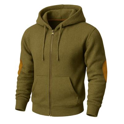Lente en Herfst Heren Outdoor Casual Opstaande Kraag Lange Mouw Trui Hoodies Tops Jassen