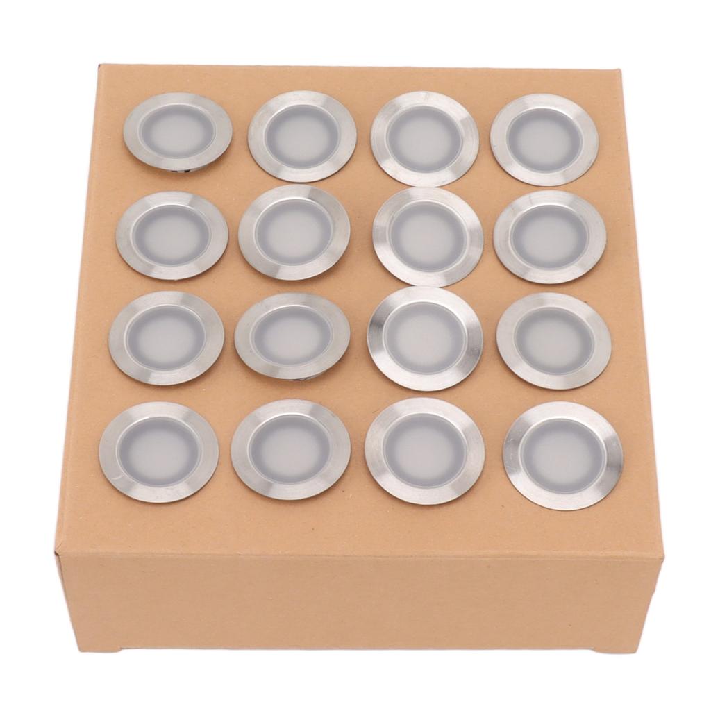 16 Pcs LED Deck Light Kit 10W 2800 To 3200K Warm White IP67 Waterproof Recessed LED Deck Lamp