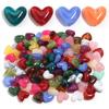 20Pcs Imitation Stone Heart Shape Acrylic Beads Dual Color Loose Bead For Jewelry Making Diy Charms Bracelet Necklace Accessorie