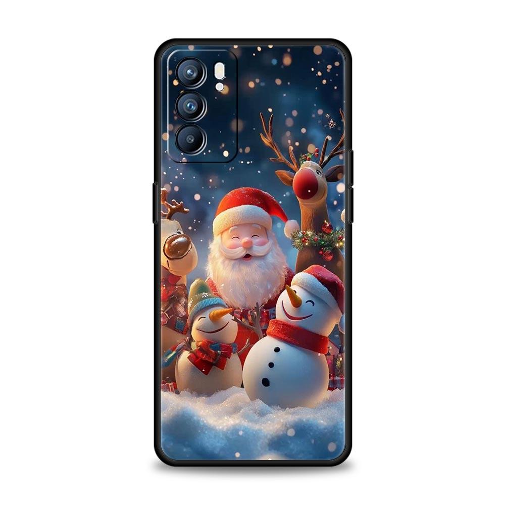 New Year Christmas Phone Case For Oppo Reno 13 12 11 10 7 F Find X5 X6 A98 A80 A79 A78 A57 A54 A31 A17 Pro 5G Soft TPU Cover Bag