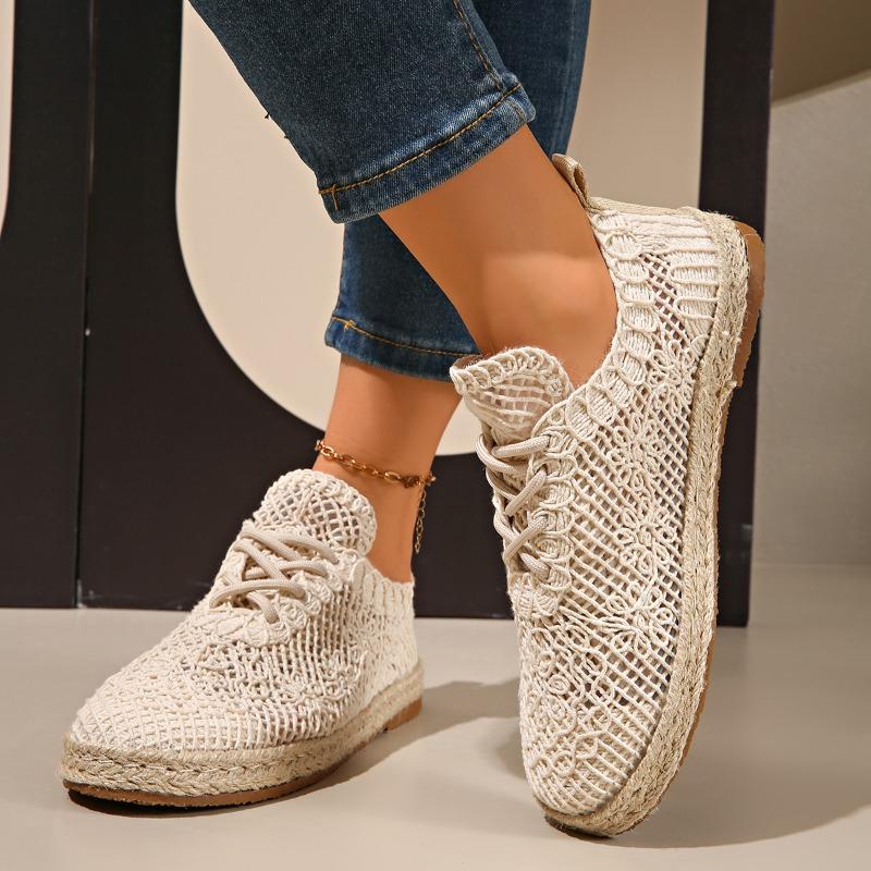 Weave Mesh Women Flats Shoes Fashion Breathable Sport Shoes 2025 Autumn New Casual Sneakers Dress Walking Zapatillas De Mujer