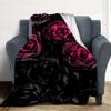 Roses Dark Flannel Blanket Throw Blanket Soft Warm Sofa Bed Camping Car Home Decor Unique Christmas Gift C9302543
