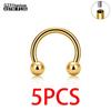 1/5 Stück G23 Titan Nasenringe Piercings Lippe Augenbraue Ohr Septum Helix Knorpel Septum Körperschmuck Piercing Labret Nase C-Stab