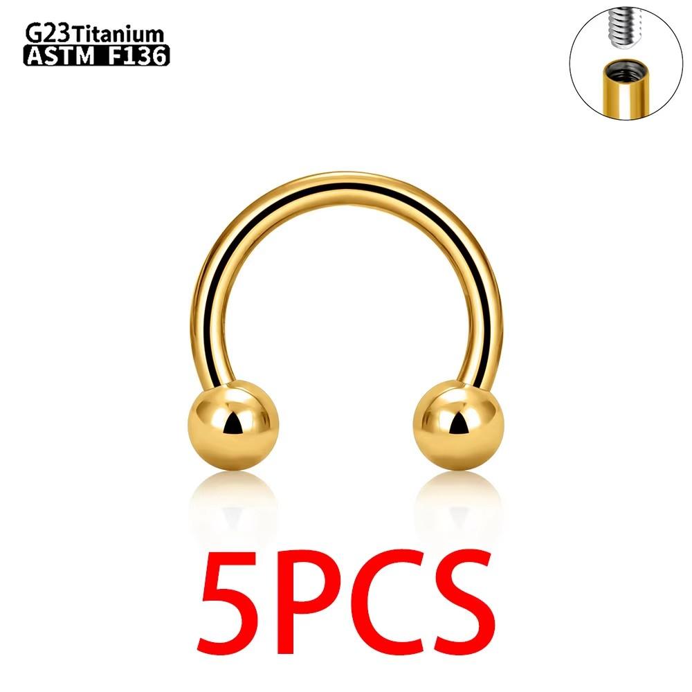 1/5 Stück G23 Titan Nasenringe Piercings Lippe Augenbraue Ohr Septum Helix Knorpel Septum Körperschmuck Piercing Labret Nase C-Stab