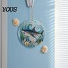 Transparent Sea Animal Pendants Ocean Theme Pearl Art Hanging Ornament, 2D Flat Acrylic Coastal Unique Gifts for Lovers Life Suncatcher, Beaded
