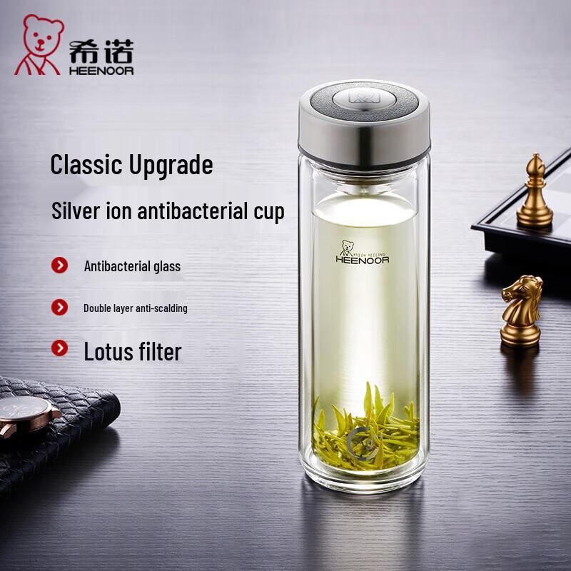 Heenoor Antibacterial Double-Layer Glass Cup