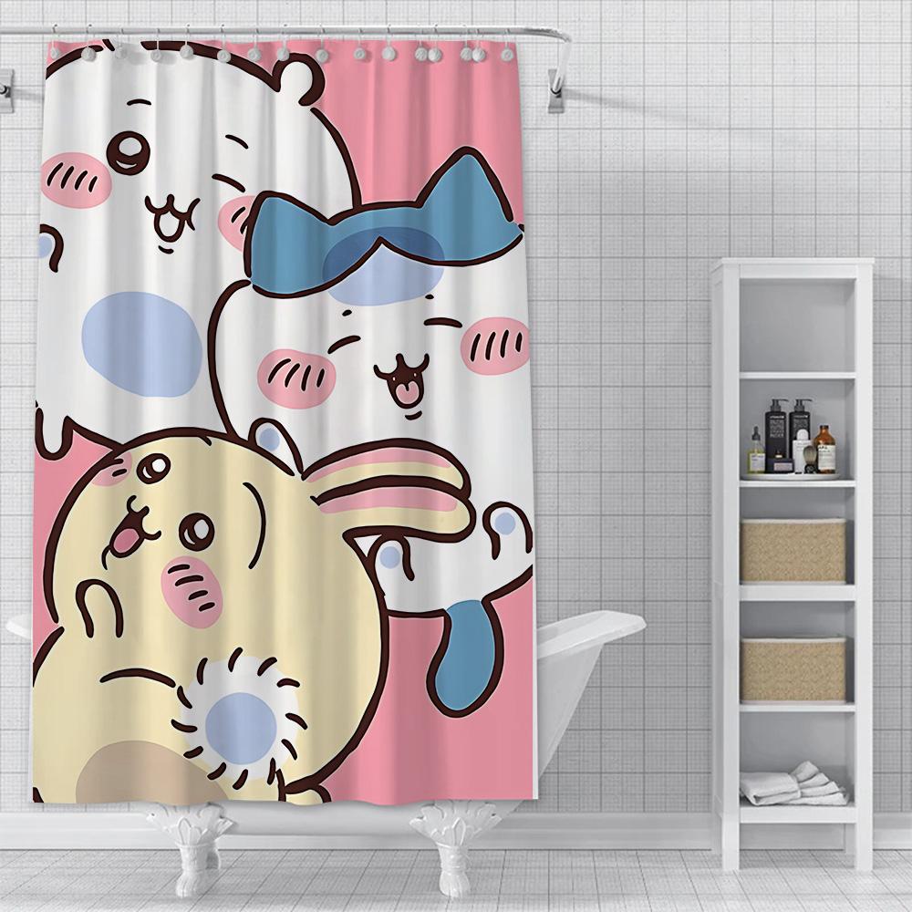 Shower Amine Chiikawas Curtain Waterproof Polyester Fabric Paint Colorful Bath Curtains Home Bathroom Decor Curtain With Hook