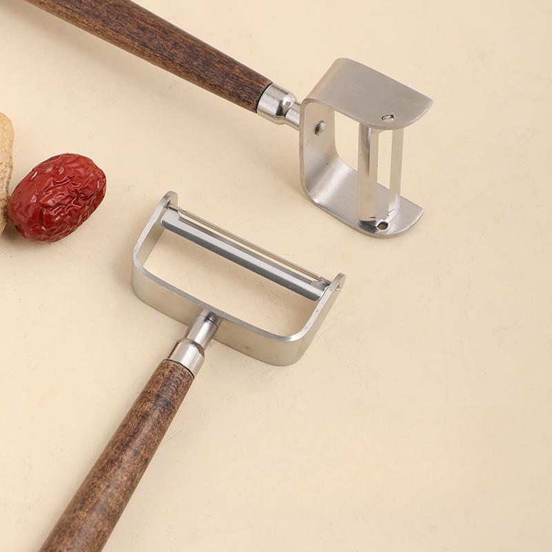 Stainless Steel, Walnut Handle, Peeler, Fruit Planer, Household, Kitchen Small Tool, Multifunctional, Fruit and Potato Scraper