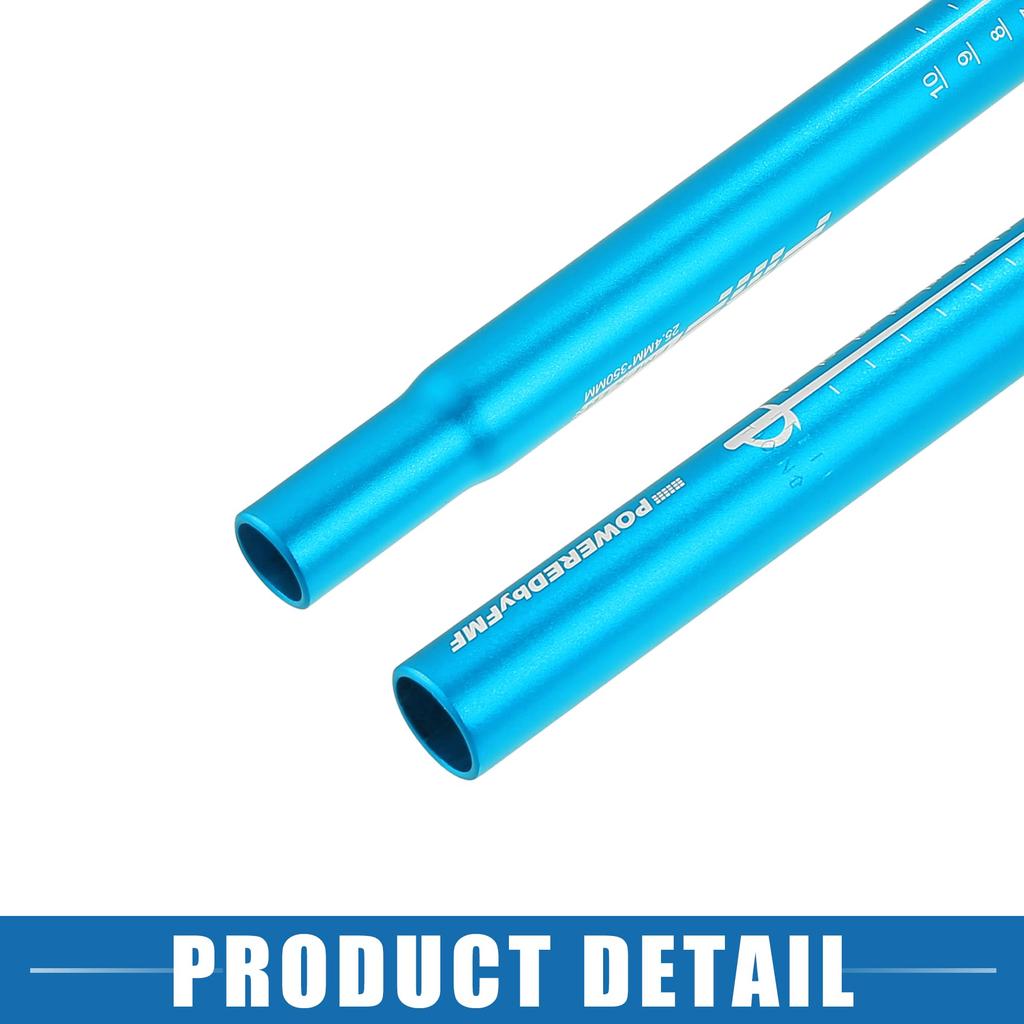 A ABSOPRO Bicycle Seat Post Mountain Bike MTB Road Bike Fixed Gear Aluminum Alloy Blue 25.4x350mm