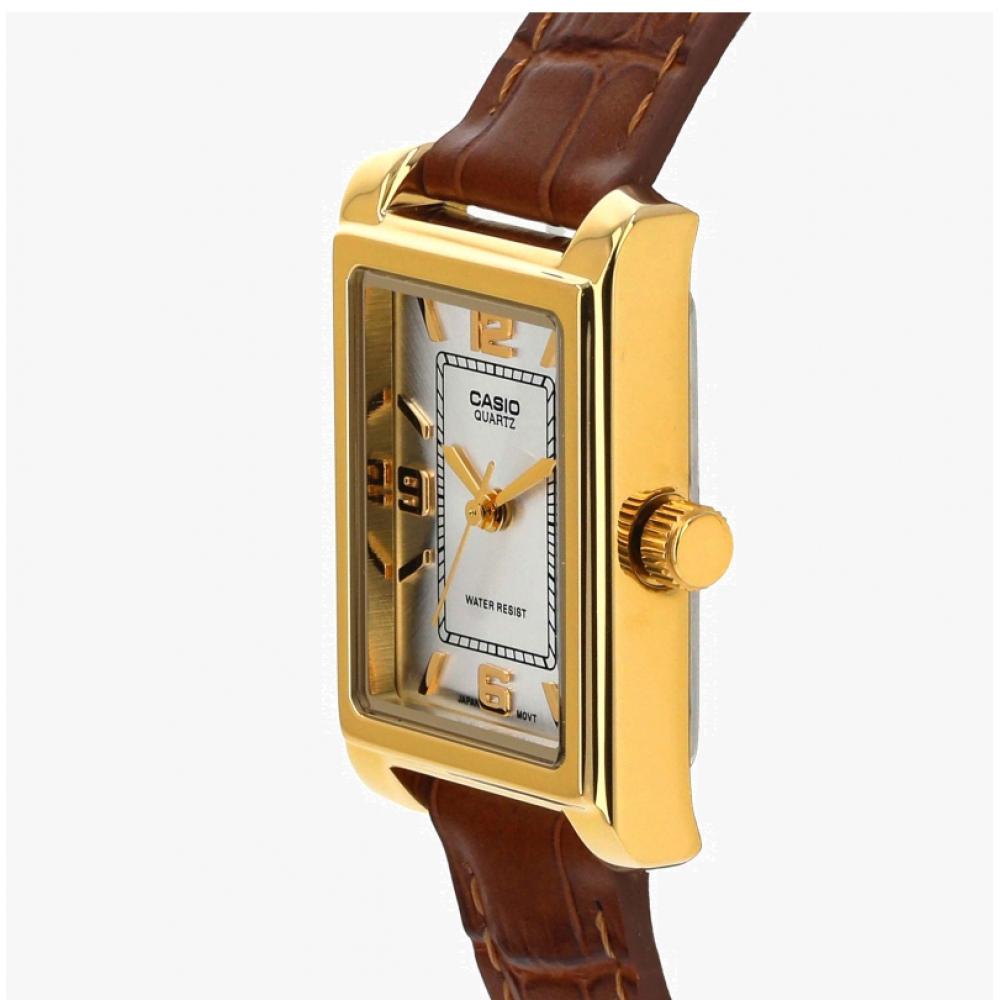 Casio Analogowy Kwadratowy Damski Zegarek Skórzany Ltp 1234gll 7adf